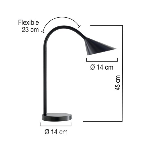 Unilux Sol Flexible LED Desk Lamp 4 Watt Black 400086979