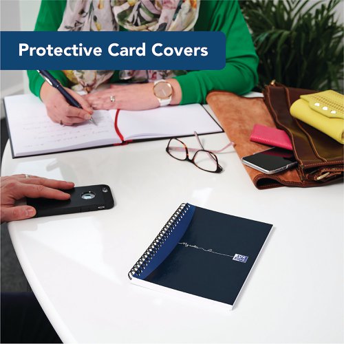 Oxford My Notes Card Cover Wirebound Notebook 100 Pages A5 Blue (5 Pack) 400020197 JD01412