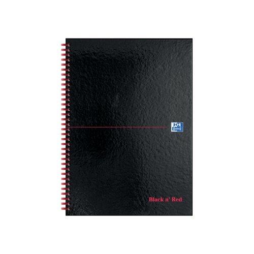 Oxford Black N Red Hardback Wirebound Notebook 140 Pages A4 (Pack of 2) 400194794