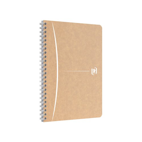 The Oxford Touareg notebook made with recycled paper, is long lasting, looks good and above all, does not compromise on quality. Made with natural white, 100% recycled, Optik Paper to write on both sides of the page with no show-through of ink, the notebook is encased in a simple kraft cover for a sleek style without compromising on resistance. Featuring wire binding to lie flat when open, these A5 notebooks are supplied in a pack of five.