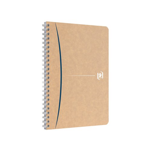 The Oxford Touareg notebook made with recycled paper, is long lasting, looks good and above all, does not compromise on quality. Made with natural white, 100% recycled, Optik Paper to write on both sides of the page with no show-through of ink, the notebook is encased in a simple kraft cover for a sleek style without compromising on resistance. Featuring wire binding to lie flat when open, these A5 notebooks are supplied in a pack of five.