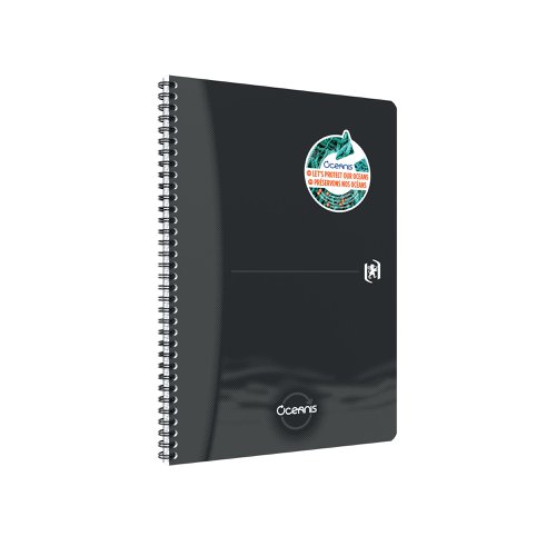 Oxford Oceanis Wirebound Notebook Ruled A4 Black 400180067