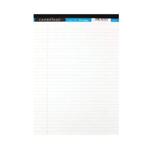 Cambridge Legal Pad 100P 70gsm A4 White (Pack of 10) 100080159