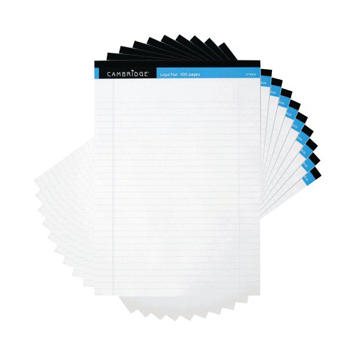 Cambridge Legal Pad 100P 70gsm A4 White (Pack of 10) 100080159