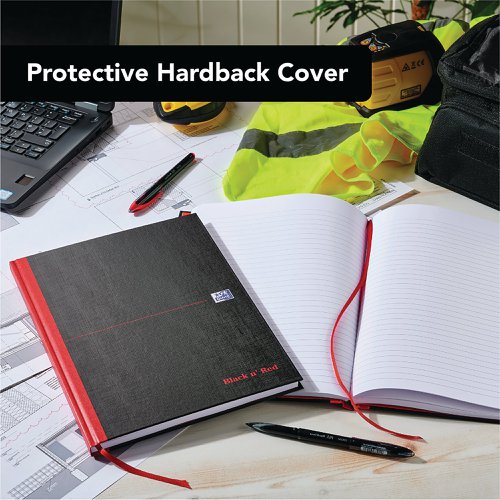 Black n' Red Casebound Hardback Notebook Ruled 192 Pages A4 (Pack of 5) Plus 2 FOC 400116295 | Hamelin