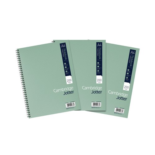 Cambridge Ruled Margin Wirebound Jotter Notebook 200 Pages A4 (Pack of 3) 400039062