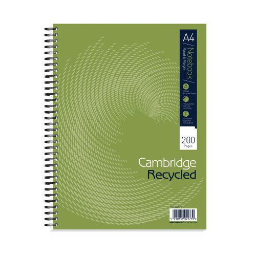 Cambridge Recycled Ruled Wirebound Notebook 200 Pages A4+ (Pack of 3) 100080423 | Hamelin