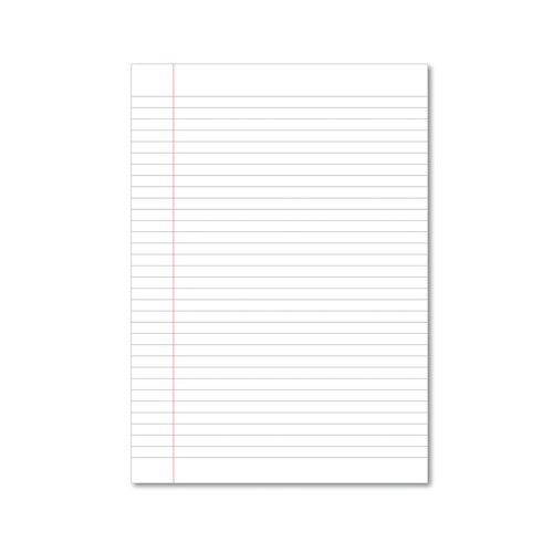 Hamelin Loose Leaf Paper 8mm Lined 1000 Page Unpunched with Margin A4 (Pack of 5) 100104040