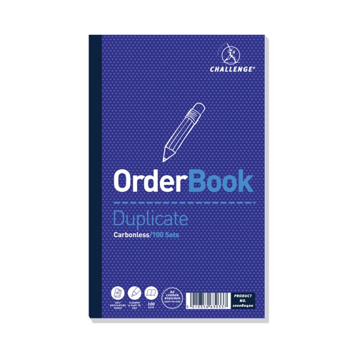 Challenge Carbonless Duplicate Order Book 100 Sets 210x130mm (Pack of 5) 100080400