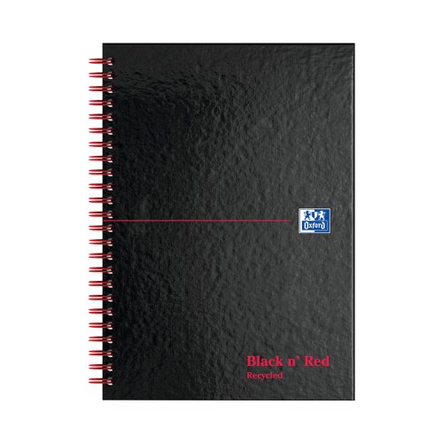 Black n' Red Wirebound Recycled Ruled Hardback Notebook A5 (Pack of 5) 100080113 | Hamelin