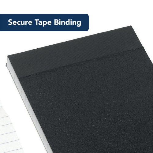 This handy compact notebook contains 160 pages of 60gsm ruled paper for neat note-taking on the go. The economical notebook measures 76 x 127mm and is headbound with an elasticated strap for security. This pack contains 10 notebooks with black card covers.