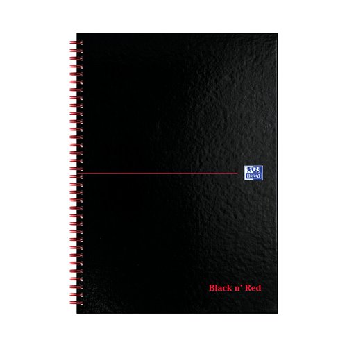 Black n' Red Wirebound Ruled Perforated Hardback Notebook A4 (Pack of 5) 100102248