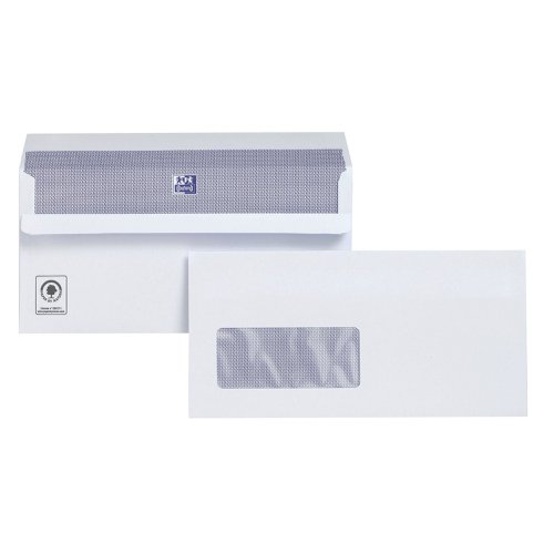 Plus Fabric DL Envelopes Window Wallet Self Seal 120gsm White (Pack of 500) C22570