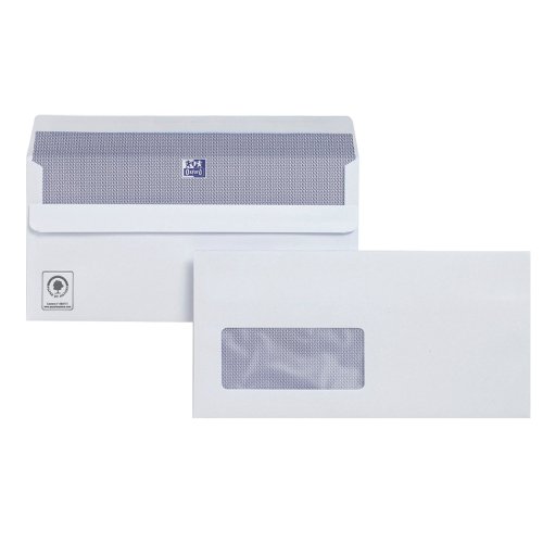 Plus Fabric DL Envelopes Window Wallet Self Seal 120gsm White (Pack of 250) C23370