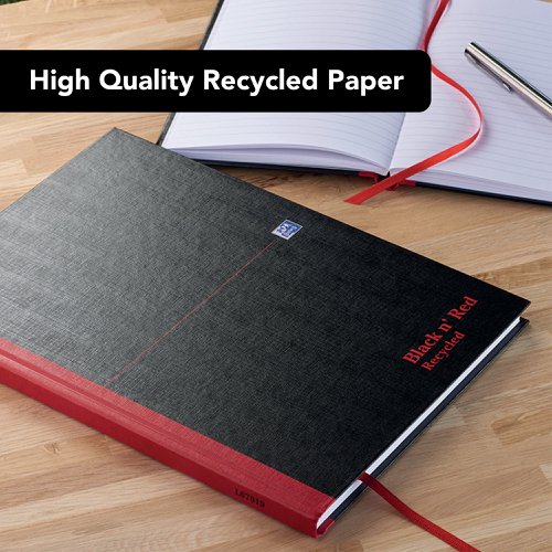 Black n' Red Casebound Ruled Recycled Hardback Notebook 192 Pages A5 (Pack of 5) 100080430 | Hamelin