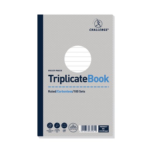 Challenge Carbonless Triplicate Book 100 Sets 210x130mm (Pack of 5) 100080445