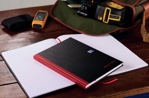 Black n' Red Casebound Ruled Hardback Notebook A4 (Pack of 5) 100080446 | Hamelin