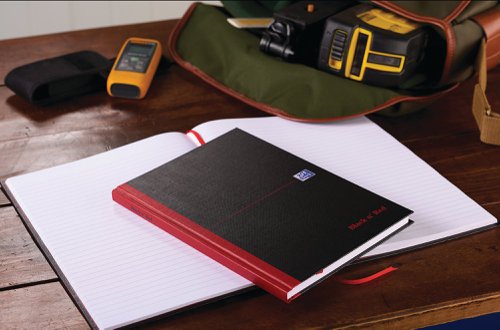 Black n' Red Casebound Hardback Notebook 192 Pages A5 (Pack of 5) 100080459 | Hamelin