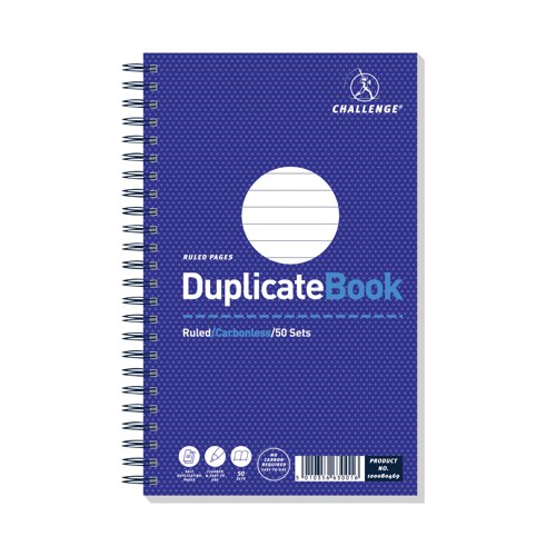 Challenge Carbonless Wirebound Duplicate Book 50 Sets 210x130mm (Pack of 5) 100080469