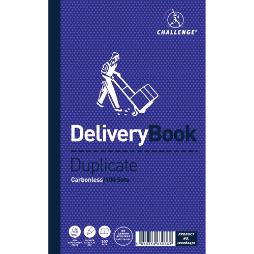 Challenge Carbonless Duplicate Delivery Book 100 Sets 210x130mm (Pack of 5) 100080470