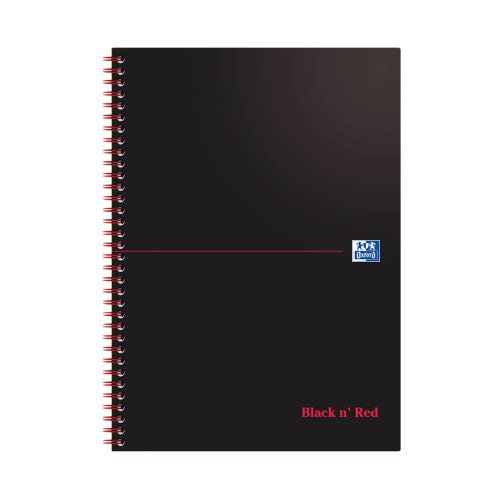 Black n' Red Wirebound Notebook 100 Pages A4 (Pack of 10) 100080174