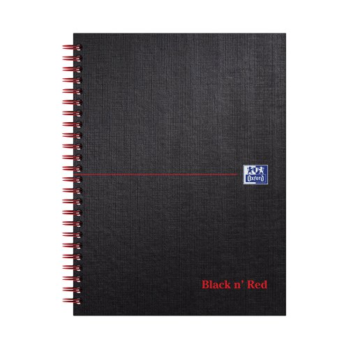 Black n' Red Wirebound Ruled Margin Hardback Notebook 140 Pages A5+ (Pack of 5) 100080192 | Hamelin