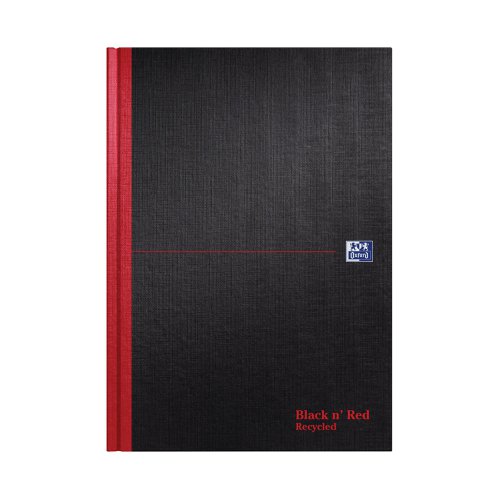 Black n' Red Casebound Recycled Hardback Notebook 192 Pages A4 (Pack of 5) 100080530 | Hamelin