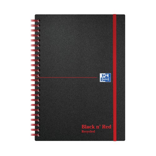 Black n' Red Wirebound Recycled Polypropylene Notebook 140 Pages A5 (Pack of 5) 100080221 | Hamelin