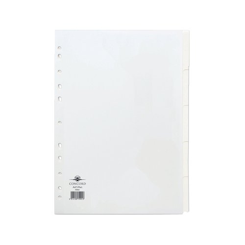 Concord Divider 5-Part A4 150gsm White 79901