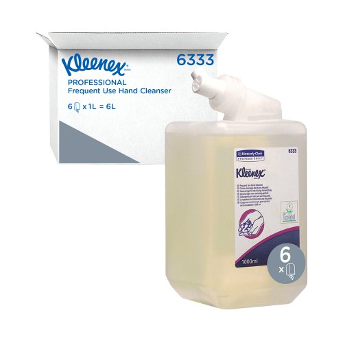 Kleenex Frequent Use Hand Soap Refill 1 Litre (Pack of 6) 6333 | Kimberly-Clark