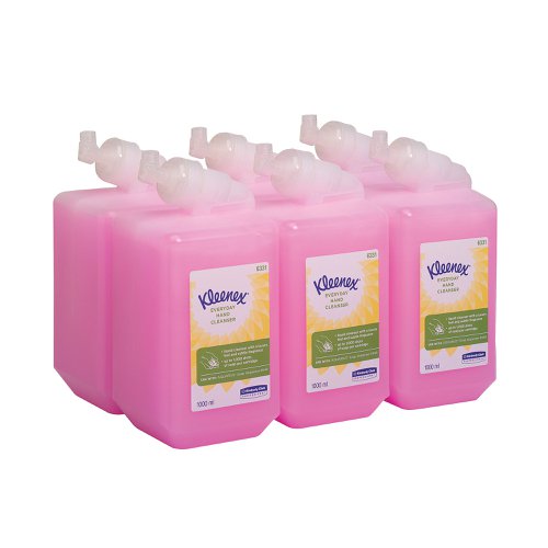 Kleenex Everyday Use Hand Soap Refill 1 Litre (Pack of 6) 6331