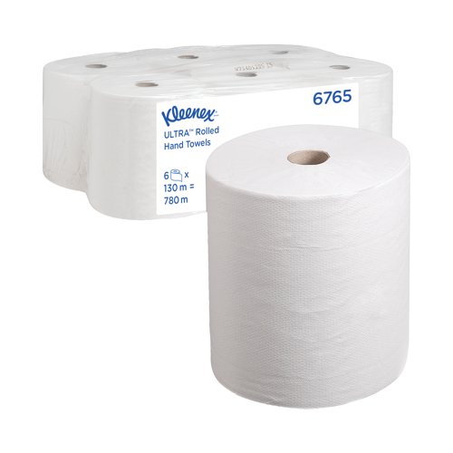 Kleenex 2 Ply Ultra Hand Towel Roll 130m White Pack Of 6 6765