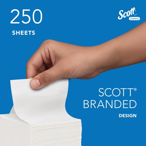 Scott Control Folded Toilet Tissue Paper 2-Ply x250 Sh Pack of 36 8042