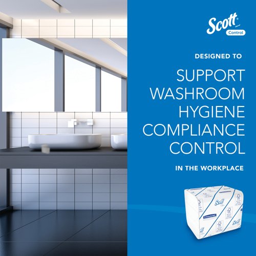 Scott Control Folded Toilet Tissue Paper 2-Ply x250 Sh Pack of 36 8042