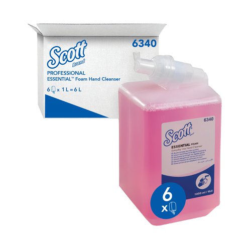 Kleenex Aqua Foam Hand Soap Refill Pink 1 Litre (Pack of 6) 6340 | Kimberly-Clark