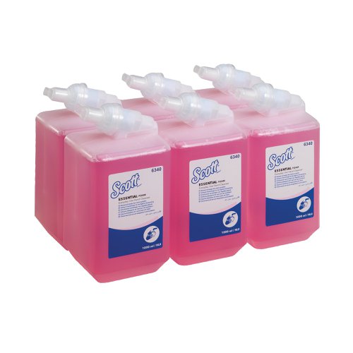 Kleenex Aqua Foam Hand Soap Refill Pink 1 Litre (Pack of 6) 6340 | Kimberly-Clark