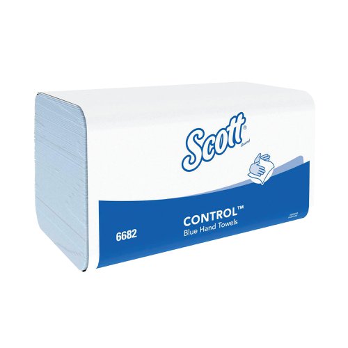 Scott Control Interfold V Fold Paper Hand Towels 1 Ply 240 Sheets Blue (Pack of 15) 6682