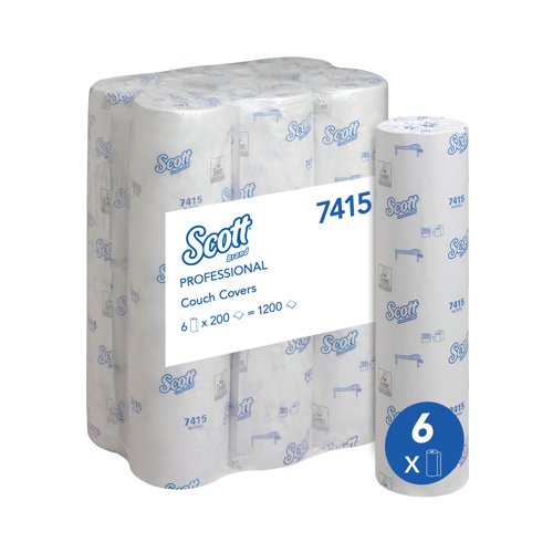 Scott L20 Wiper Couch Roll White 200 Sheets (Pack of 6) 7415