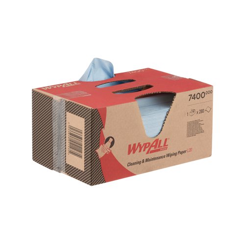 Wypall L20 General Clean Brag Box F2 280 Sheets 2-Ply Blue 7400