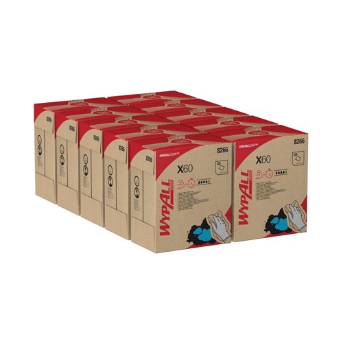 WypAll X60 General Clean Cleaning Cloths White Pack of 10 8266