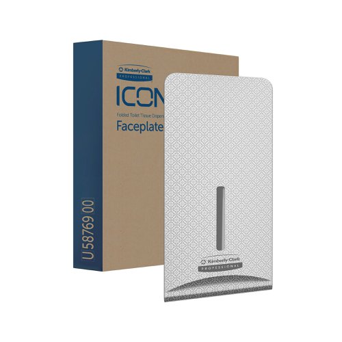 Kimberly Clark ICON Faceplate To Fit Folded Toilet Paper Dispenser Silver Mosaic 58769 Toilet Roll Dispensers KC04283