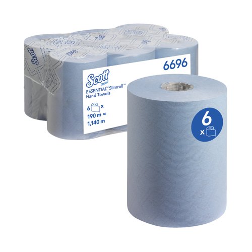 Scott Essential Slimroll Hand Towel Roll Blue 190m (6 Pack) 6696