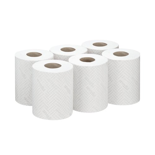 WypAll L10 Food and Hygiene Centrefeed Paper Rolls 1 Ply White (Pack of 6) 6222