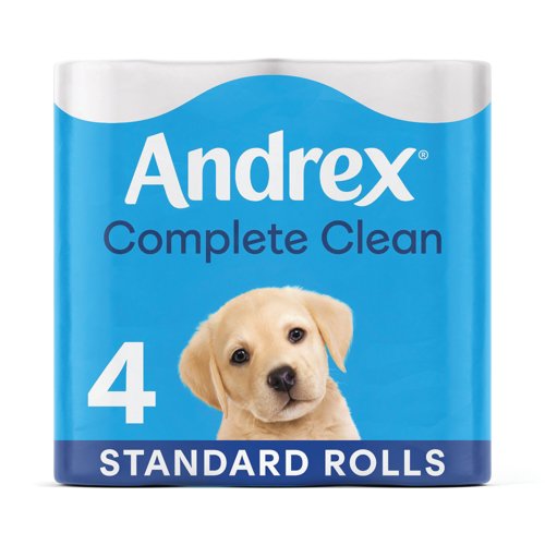 Andrex Complete Clean Toilet Tissue Standard 4x6 Rolls White (Pack of 24) 4480125