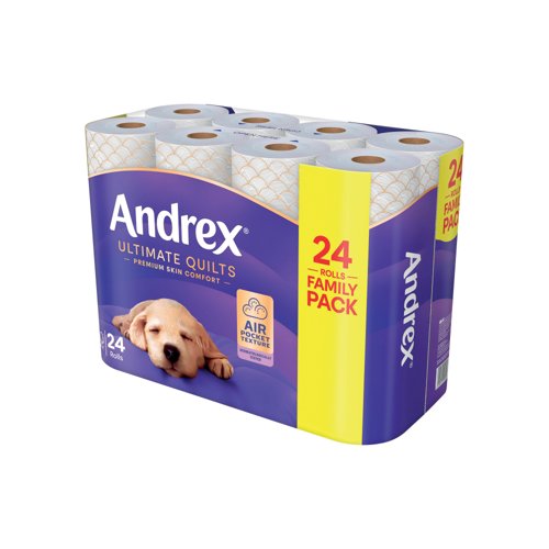 Andrex Ulitmate Quilts Toilet Roll 3-Ply 115 Sheets Per Roll (Pack of 24) 4475901 Toilet Tissue KC25132