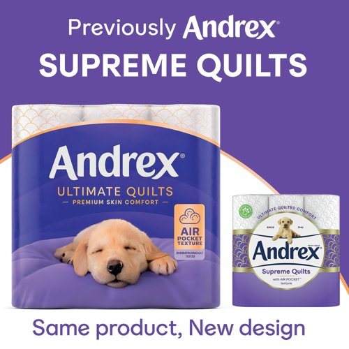 Andrex Ulitmate Quilts Toilet Roll 3-Ply 115 Sheets Per Roll (Pack of 24) 4475901 Toilet Tissue KC25132