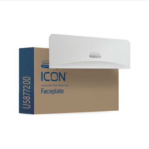 Kimberly Clark ICON Faceplate To Fit Standard 2-Roll Toilet Paper Dispenser Horizontal White 58772