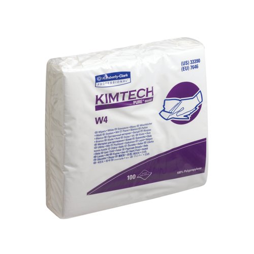 Kimtech W4 Pure Cleaning Wipes 100 Wipes White Pack of 5 7646