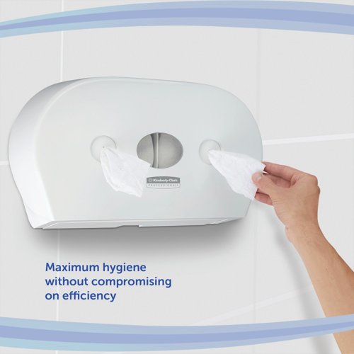 Aquarius Mini Twin Centrefeed Toilet Tissue Dispenser White 7186