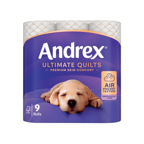 Andrex Ultimate Quilts Toilet Roll 3-Ply 460 Sheets Per Roll (Pack of 9) 4474132